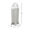 Hands Free Tall Diaper Pail with Airtight Lid - Durable & Odorless Diaper Disposal, Holds up to 60 Newborn Diapers, Refill With Any Bags - Gray - 2 of 4