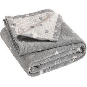 3 Layer Muslin Cotton Toddler Blanket, Super Soft and Warm Crib Blanket - NTBAY - 1 of 4