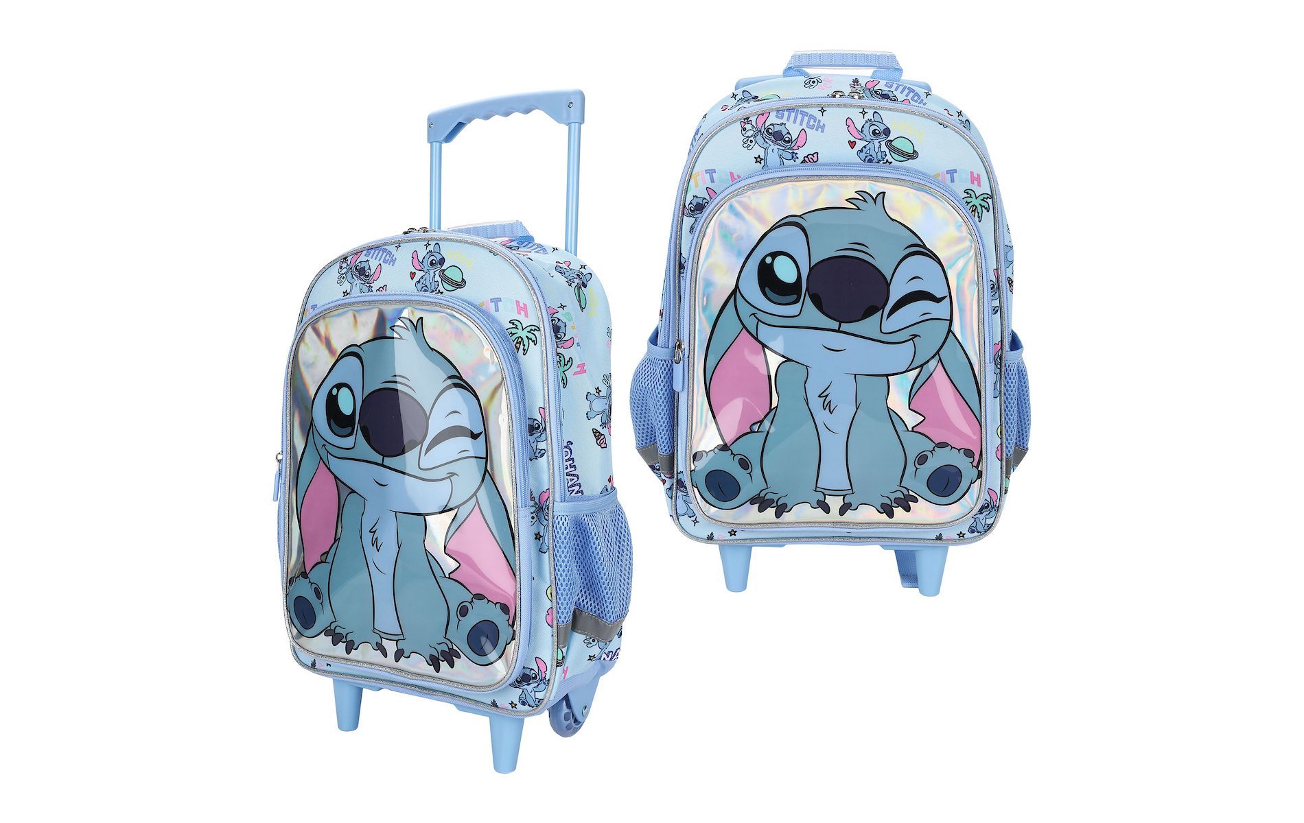 Lilo & Stitch Winking Stitch 16" Rolling Backpack for School and Travel