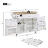 Kitchen Island, with Storage Rack, Drawers, Spice Rack & Towel Rack, for Dining, Kitchen & Barbecue - 2 of 4