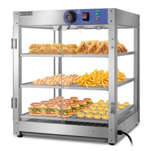 ROVSUN Commercial Food Warmer Display Electric Countertop Food Pizza Warmer with LED Removable Shelves Glass Door - 1 of 4