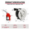 Mojgar Fuel Hose Reel, 1" x 50' Retractable Diesel Hose Reel with Fueling Nozzle - 2 of 4