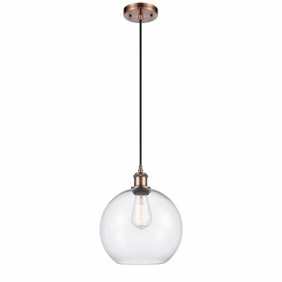 Athens - 1 Light Cord Hung Mini Pendant In Industrial Style-13 Inches Tall and 10 Inches Wide