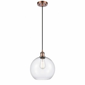 Athens - 1 Light Cord Hung Mini Pendant In Industrial Style-13 Inches Tall and 10 Inches Wide - 1 of 1