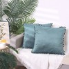 Unique Bargains Farmhouse Bedroom Decorative Velvet Pompoms Fringe Throw Pillow Covers 2 Pcs - 2 of 4