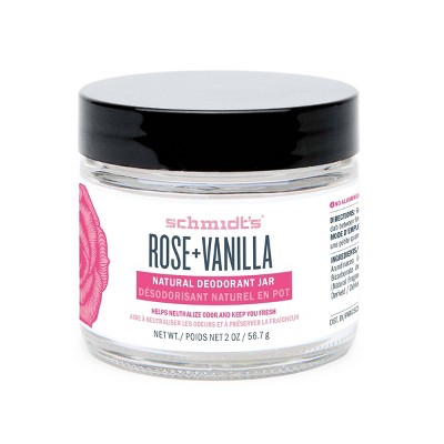 Schmidt's Rose and Vanilla Aluminum Free Natural Deodorant Jar - 2oz