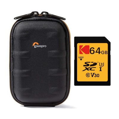 Lowepro Santiago 20 II Case for Compact Point and Shoot Camera (Black) Bundle