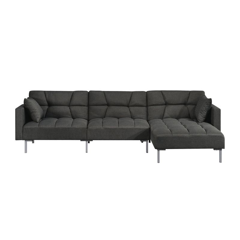 107&#34; Duzzy Sectional Sofa Dark Gray Fabric - Acme Furniture, 4 of 9