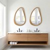 Wooakway 1PC/2PC Asymmetrical Wall Mirror with Wood Frame Unique Irregular Mirror Wall Mounted Decor for Living Room Bathroom Bedroom Vanity Entryway - 3 of 4