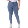 Agnes Orinda Women's Plus Size Mid Rise Stretch Washed Skinny Denim Jeans - 2 of 4