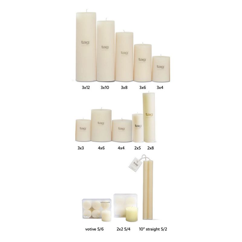 tagltd Chapel Mini Pillar 2x2 Ivory Candles Set Of 4 Unscented Paraffin Wax Drip-Free Long Burning 12 Hours For Home Decor Wedding Parties, 3 of 7