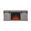 Wooakway 58"L 24"H 15"D Modern Electric Fireplace TV Stand Console with Barn Door Design Overheating Protection Storage Cabinet for TVs up to 65" - 3 of 4