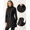 Allegra K Women's Classic Stand Collar Zip Up Trench Coats with Belt - image 2 of 4