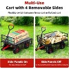 Steel Dump Utility Garden Cart, Metal Garden Cart with 180° Swivel Handle Cart and Removable Sides, for Outdoors, Gardening, Farms - 2 of 4
