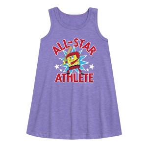 Girls' - SpongeBob SquarePants - American All-Star Graphic Sleeveless Aline Dress - 1 of 4