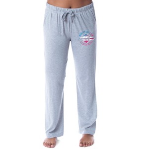 Jaws Womens' Amity Island Surf Logo Distressed  Sleep Pajama Pants Grey - 1 of 3