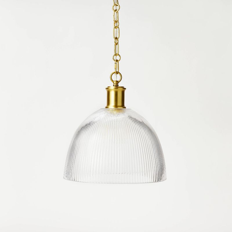 Reeded Glass Pendant Brass - Threshold&#8482; designed with Studio McGee, 1 of 6