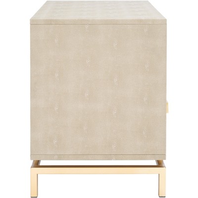 Meilana Light Taupe and Brass 1 Drawer Nightstand