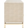 Meilana 1 Shelf 1 Drawer Nightstand - Light Taupe/Brass - Safavieh. - 3 of 4