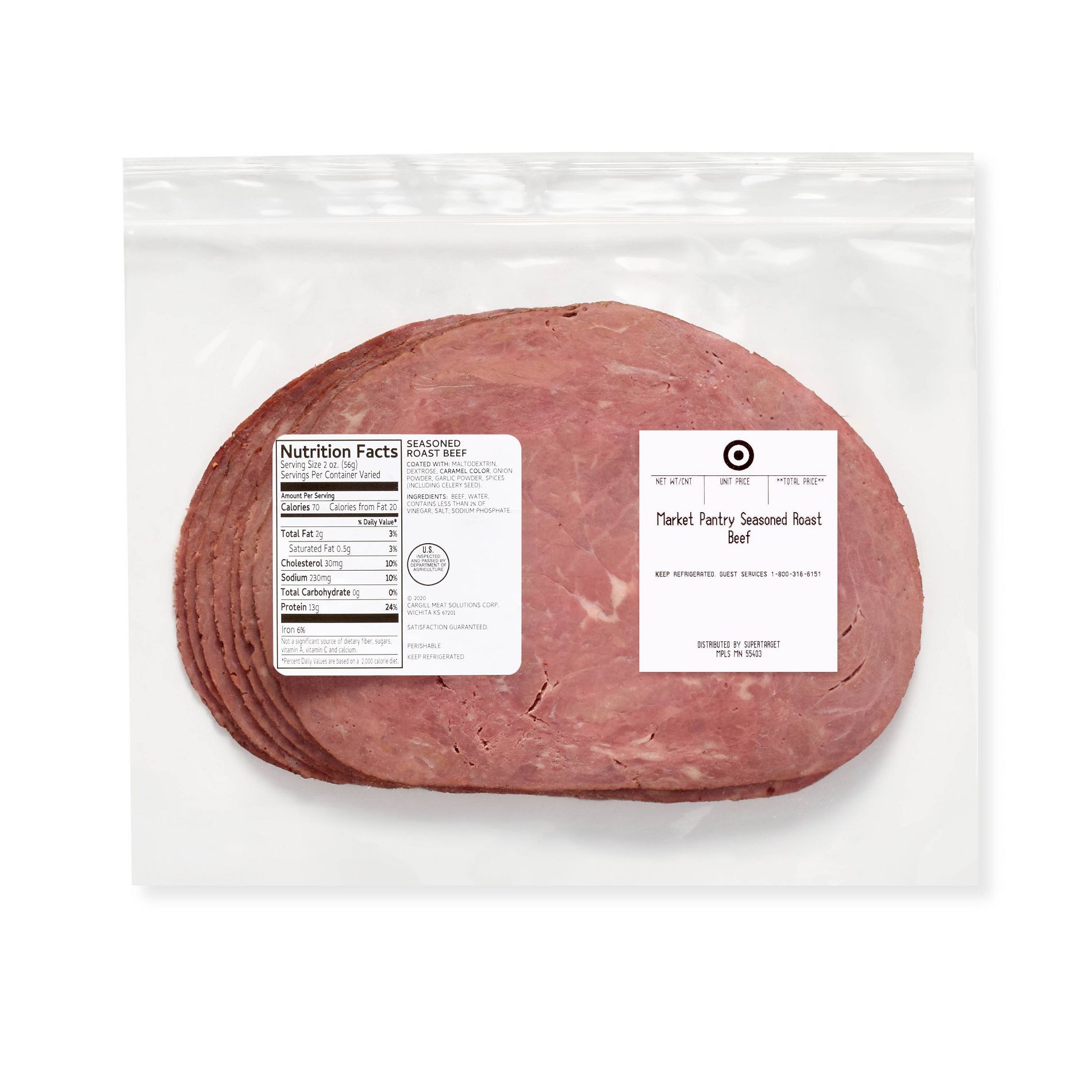 Roast Beef Deli Fresh Sliced - price per lb - Market Pantry™