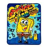 40"x50" SpongeBob Graffiti Throw Blanket Silk Touch