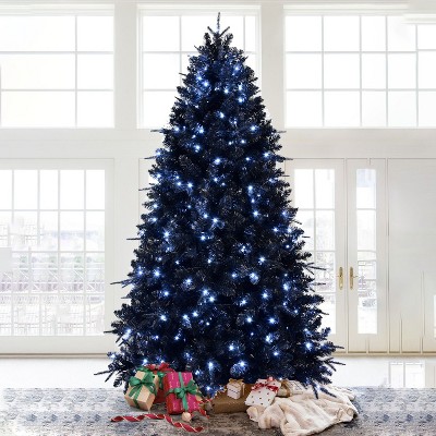 NicBex Pre-Lit Christmas Tree Halloween Xmas Artificial Tree with 2156 Branch Tips, 500 Lights for Home, Shops, Black