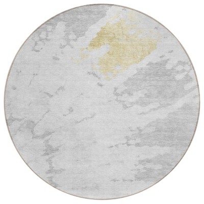 Silver Gray And Ivory Abstract Washable Indoor Outdoor Area Rug