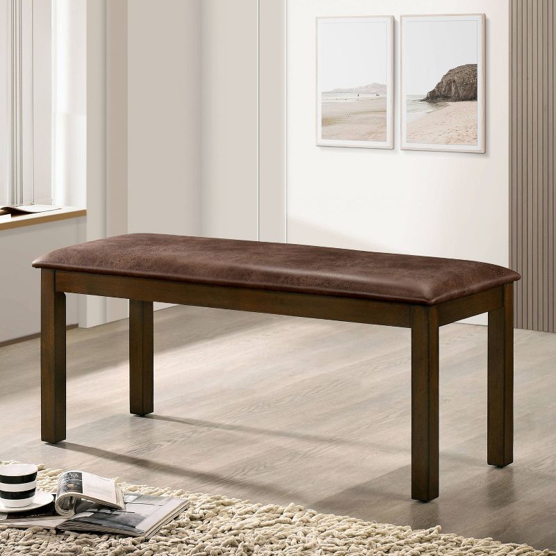 43&#34; Coulter Padded Seat Bench Walnut/Brown - HOMES: Inside + Out, 3 of 7