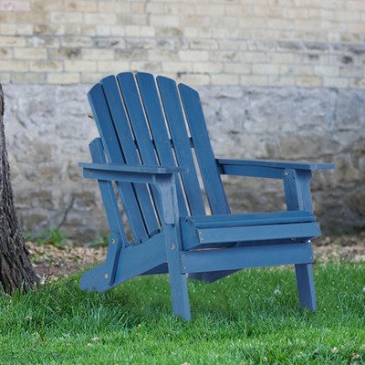 BEAFUP Oversize Wooden Outdoor Folding Adirondack Chair with Pre-Assembled BackRest & SeatBoard, Wood Patio Chair for Garden Backyard