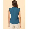 INSPIRE CHIC Women's Ruffled Sleeveless Work Business Vintage Blouses - 4 of 4