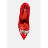 Rhodolia Diamante Brooch Detail Satin Pumps Women - 4 of 4