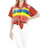 LA LEELA Hawaiian Shirts Womens Casual Summer Beach Party Blouse Shirt Short Sleeve Vacation Button Up Dress Tops Tee Shirts Blouses - 4 of 4