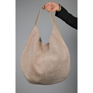 PUJA - Beige Suede Leather Shoulder Bag (Women) | Forever & Always Shoes - 1 of 4