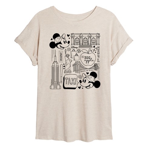 Women's - Disney - Minnie Mickey NY Taxi Oversized Graphic T-Shirt - image 1 of 4