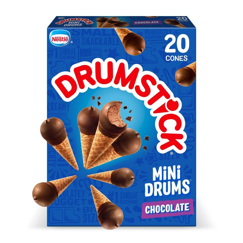 Nestle Drumstick Chocolate Mini Frozen Sundae Cones - 16.9oz/20ct, 1 of 12