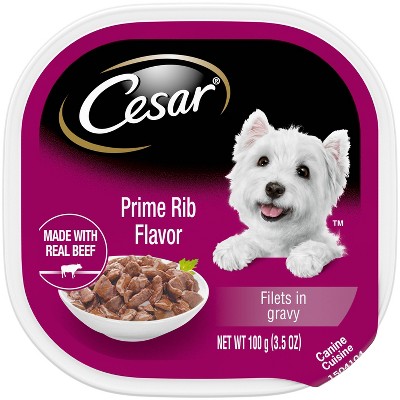 Cesar Canine Cuisine Gourmet Filets Prime Rib Flavor Wet Dog Food 3.5 oz