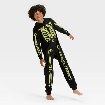 Boys' Halloween Skeleton Union Suit - Cat & Jack™ Black