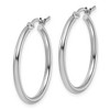 Black Bow Jewelry 2mm Round Hoop Earrings in 10k White Gold, 25mm (1 Inch) - 2 of 4