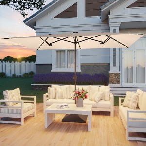 Sonkuki 10 x 6.5Ft Solar-powered Double-Sided Patio Umbrella with Large Canopy Outdoor Table Umbrella for Garden, deck and pool - 1 of 4