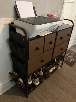 Reahome 6 Fabric Drawer Dresser With 2-tier Shoe Display Shelf