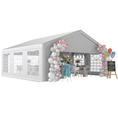 20 x 20 ft Heavy Duty Party Tent Outdoor Gazebo Wedding Tent Event Shelter Carport BBQ with Removable Sidewalls & Windows, Outside Waterproof Canopy