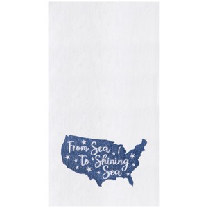 C&F Home Sea To Shining Sea USA Map Patriotic Embroidered Cotton Flour Sack Kitchen Towel Dishtowel Decoration - 1 of 4