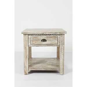 Jofran,Artisan's Craft Rustic Farmhouse Distressed Solid Wood End Table - 1 of 4