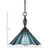 Toltec Lighting Elegante 1 - Light Pendant in  Dark Granite with 16" Sea Ice Art Glass Shade - 2 of 2