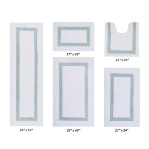 Hotel 5 PC Bath Rug 100% Premium Cotton Tufted Weave Two Tone Reversible Bathroom Rug, Super Soft Absorbent, Machine Washable Bath Mat - 1 of 3