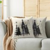 Christmas Pillow Covers 18X18 Set of 2, Black Cream Xmas Tree Buffalo Plaid Decorative - 4 of 4