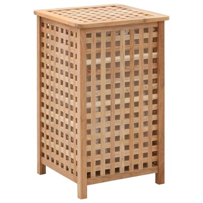vidaXL Laundry Bin 15.4 in.x15.4 in.x25.6 in. Solid Wood Walnut