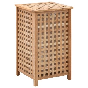 vidaXL Laundry Bin 15.4 in.x15.4 in.x25.6 in. Solid Wood Walnut - 1 of 4