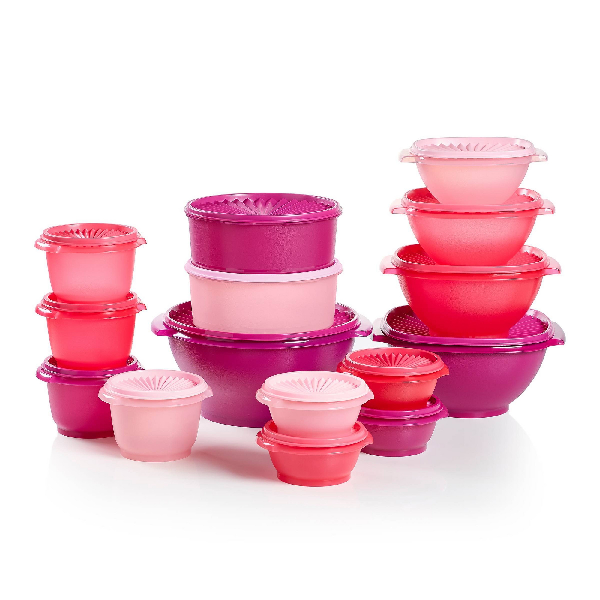 Tupperware 30pc (set of 15) Heritage Food Storage Container Set Pink: Stackable, Dishwasher-Safe, Airtight Seal