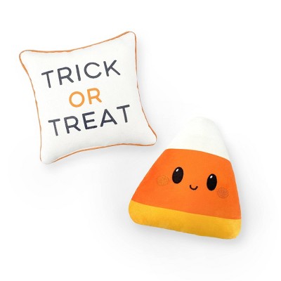 2pk Mini Decor Pillows Candy Corn and Treat or Trick - Bullseye's Playground™